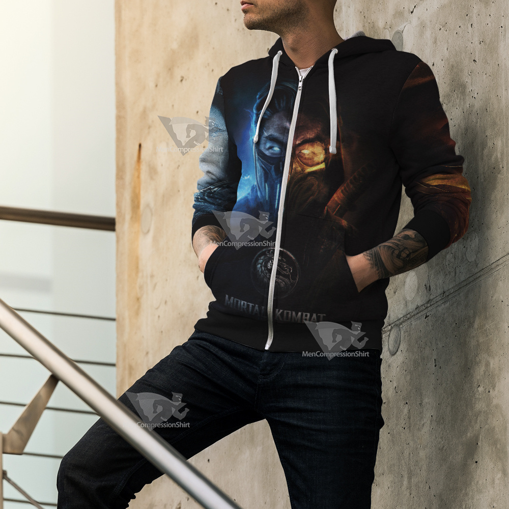 Mortal Kombat Sub Zero And Scorpion Zip Up Hoodie