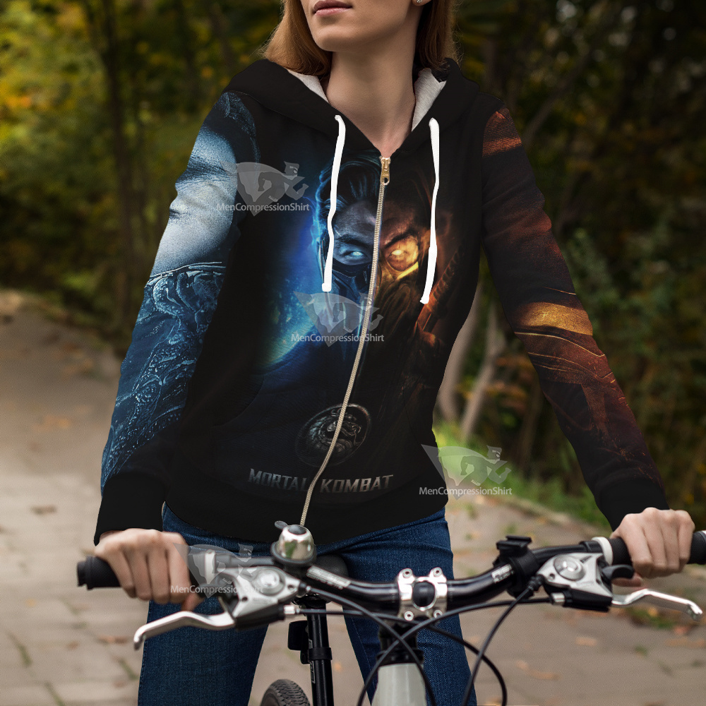 Mortal Kombat Sub Zero And Scorpion Zip Up Hoodie