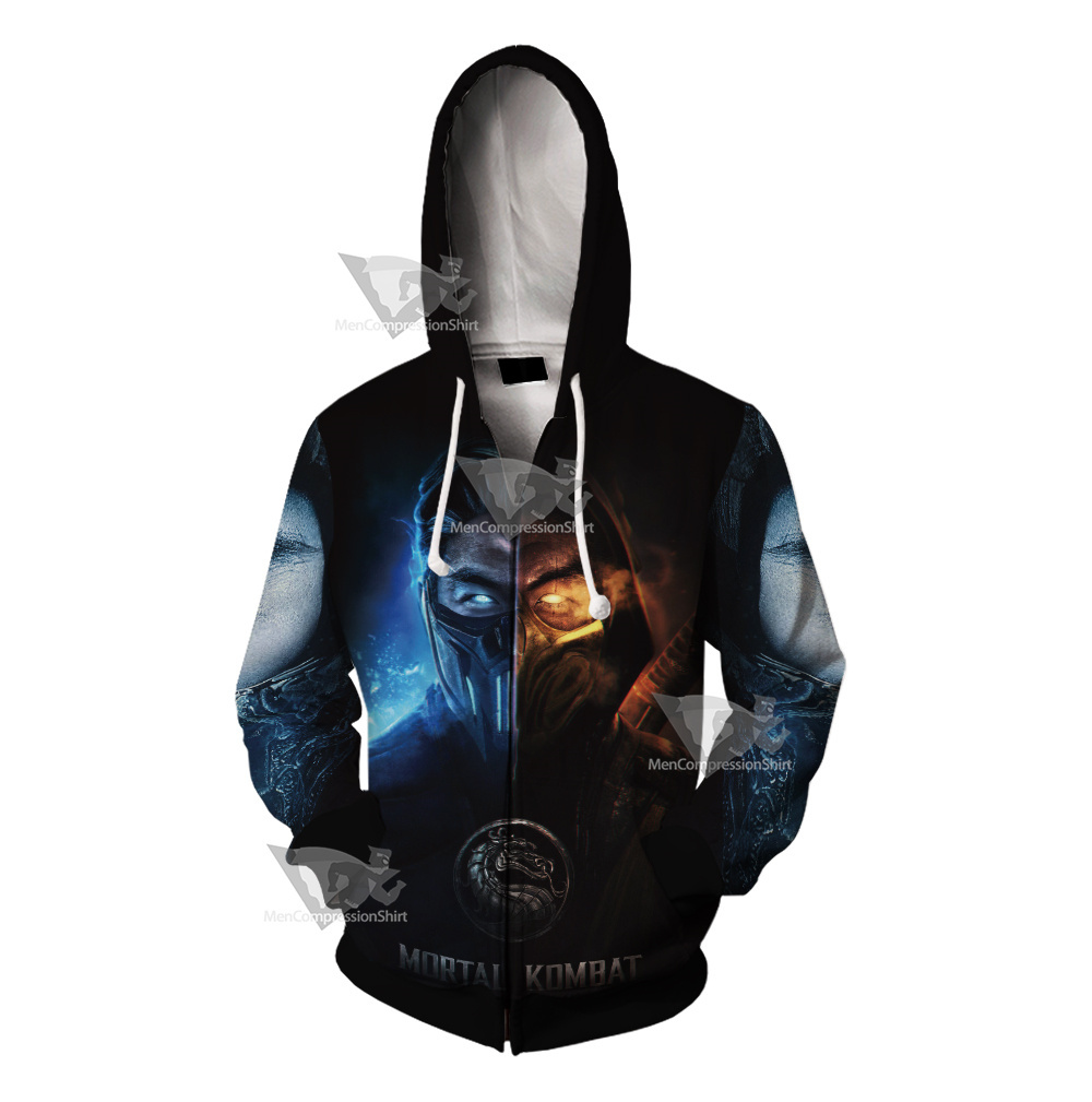 Mortal Kombat Sub Zero And Scorpion Zip Up Hoodie