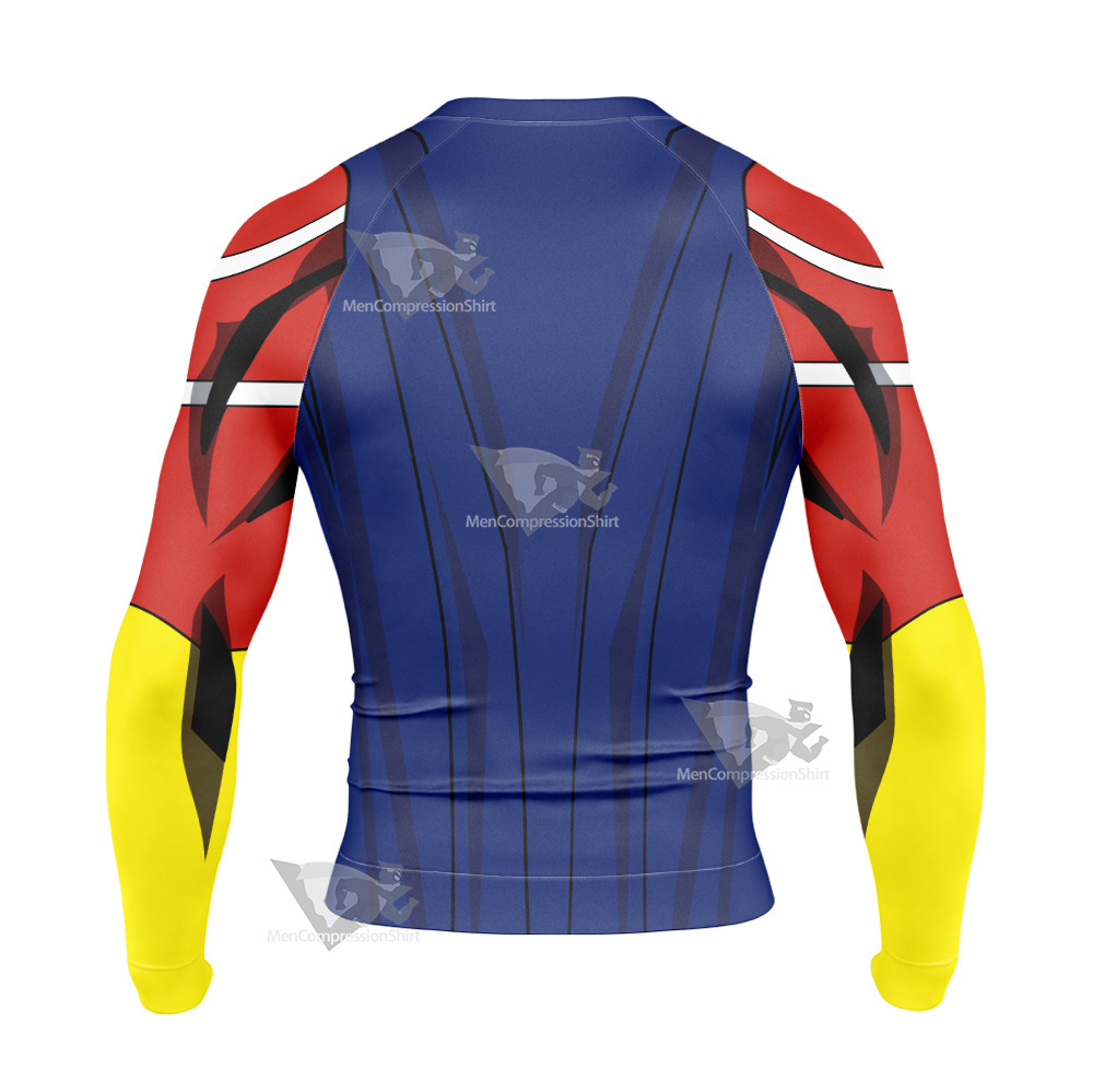 My Hero Academia All Might Toshinori Yagi Red Long Sleeve Compression Shirt