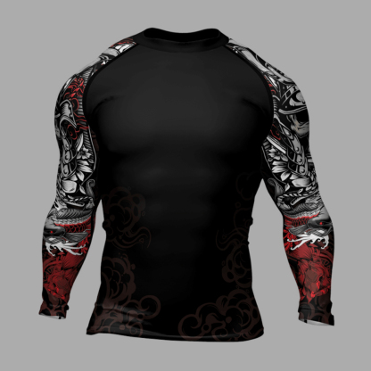 Mystic Skull Samurai Mens Long Sleeve Compression Shirt