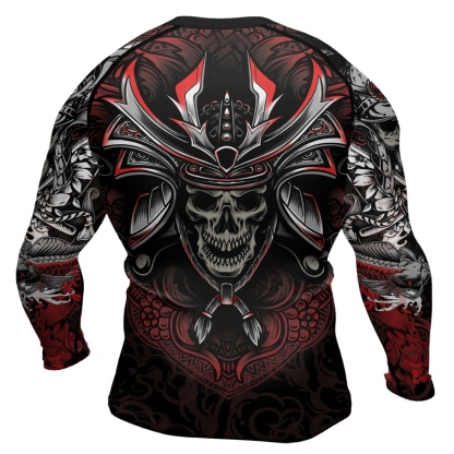 Mystic Skull Samurai Mens Long Sleeve Compression Shirt