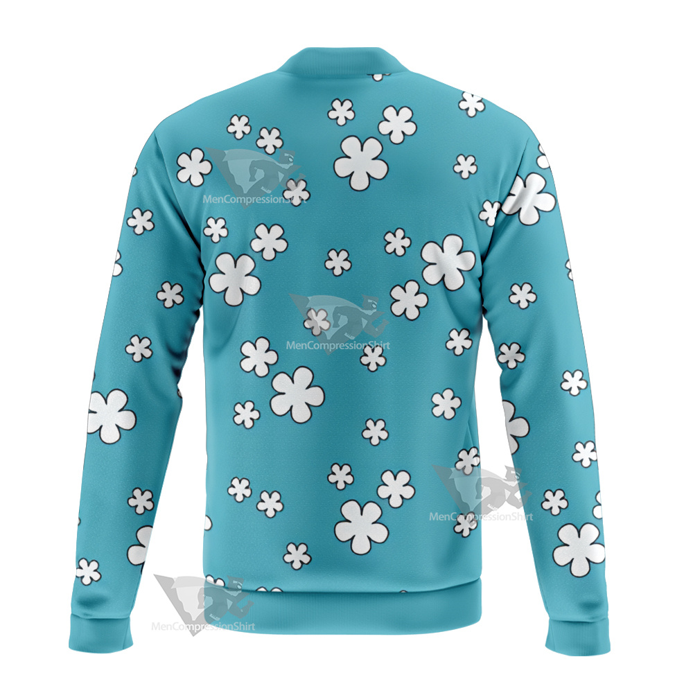 Nami Kimono Blue Flower Bomber Jacket
