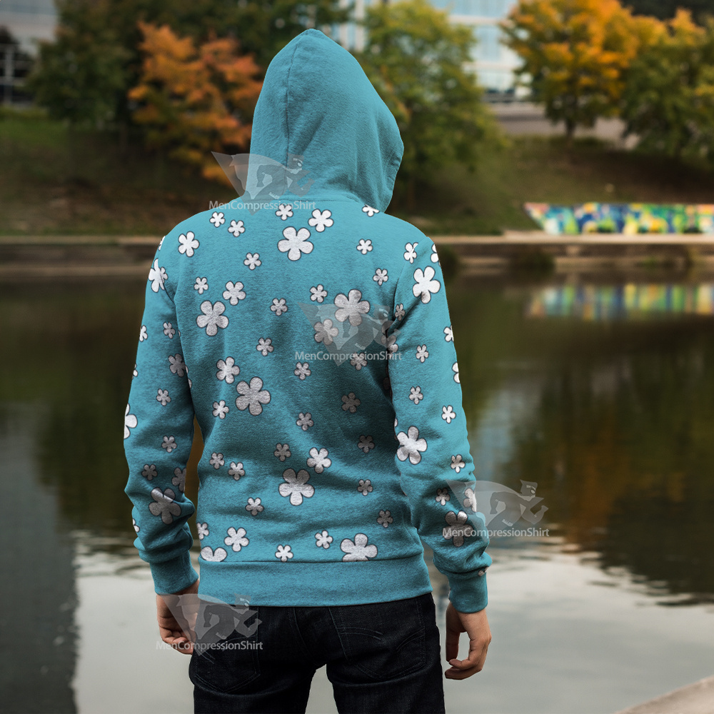 Nami Kimono Blue Flower Cosplay Zip Up Hoodie