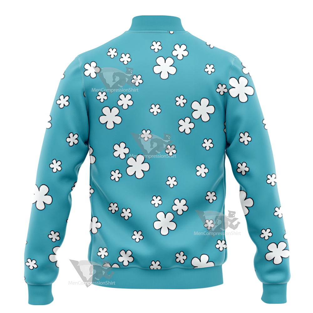Nami Kimono Blue Flower Varsity Jacket