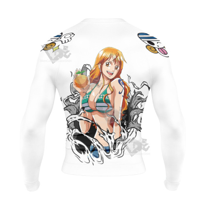 Nami One Piece White Long Sleeve Compression Shirt