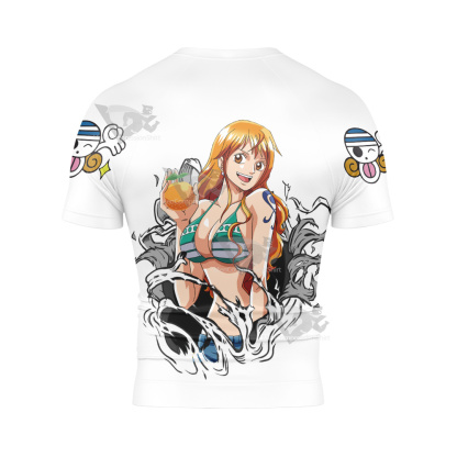 Nami One Piece White Short Sleeve Compression Shirt