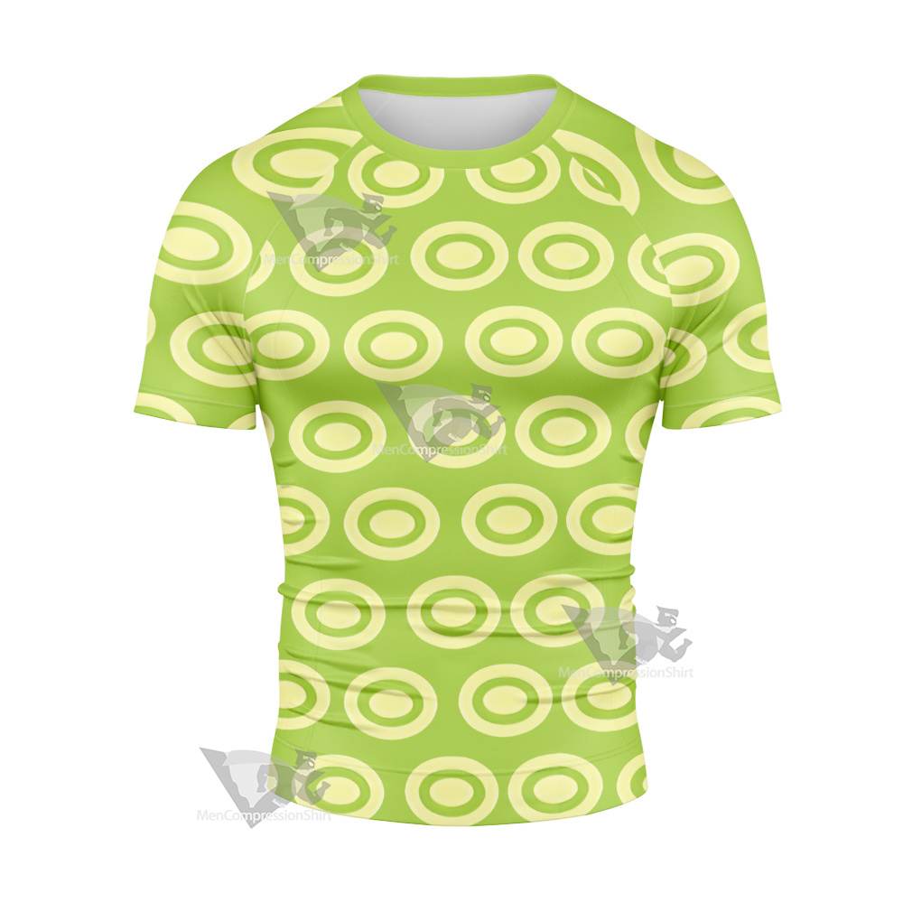Nami Stampede Green Short Sleeve Compression Shirt