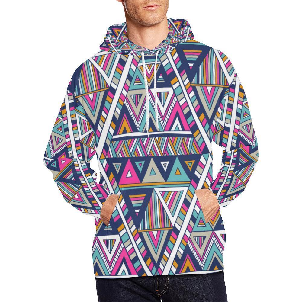 Native Navajo American Indians Aztec Tribal Print Men Full Size Hoodie