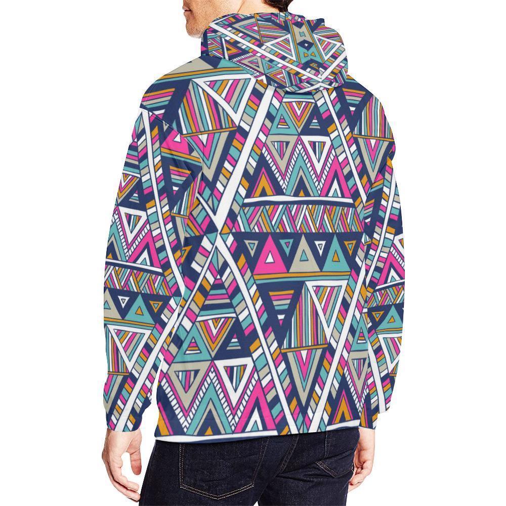 Native Navajo American Indians Aztec Tribal Print Men Full Size Hoodie