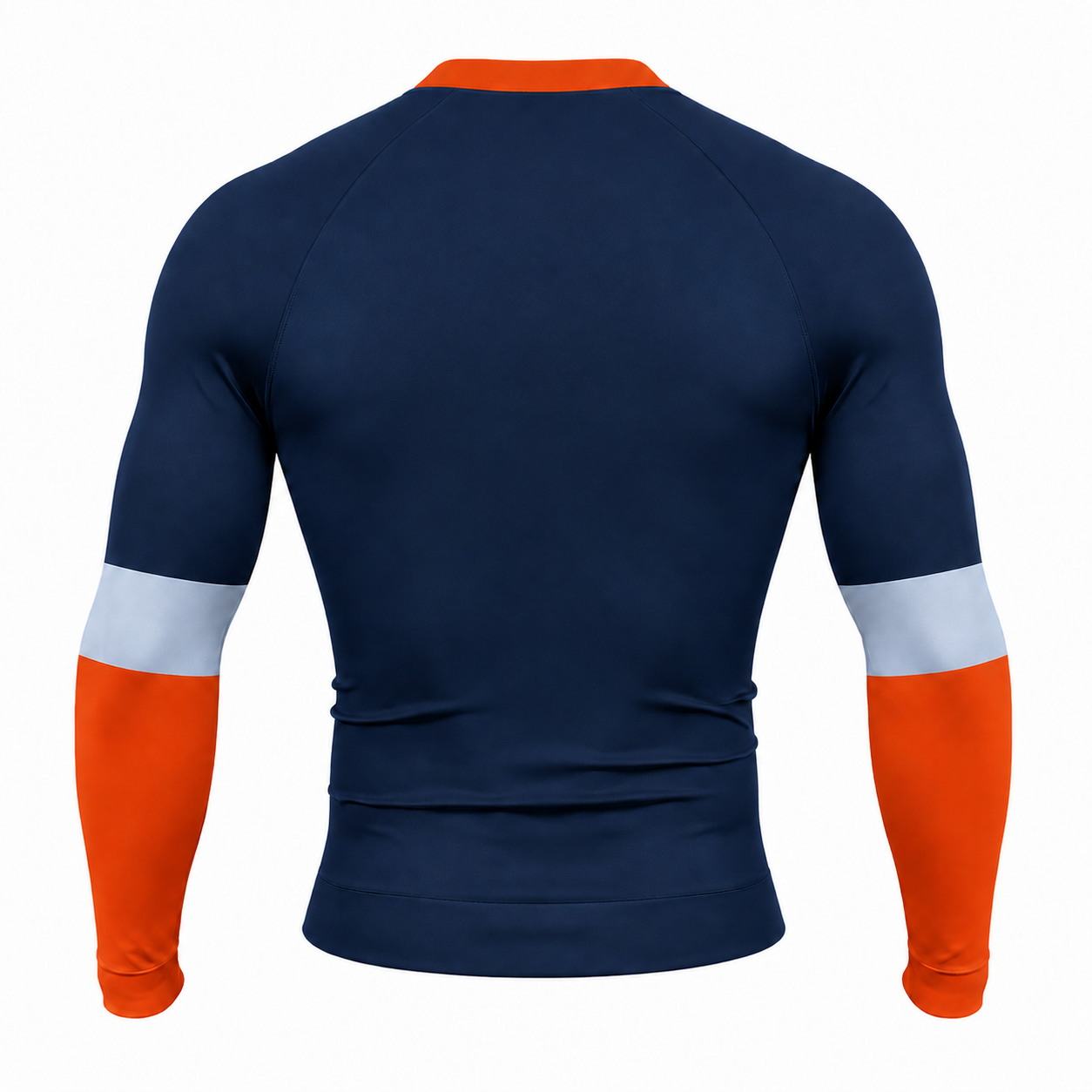 Sleeve Block Navy Customizable Long Sleeve Compression Shirt back customization preview