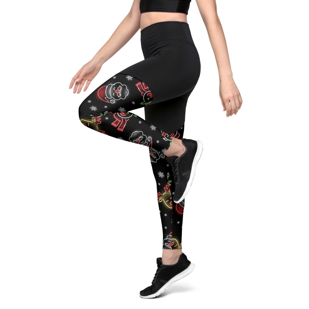 Neon Christmas Women Compression Legging
