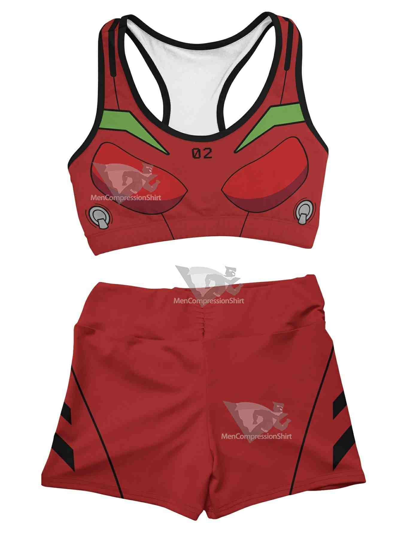 Neon Genesis Asuka Women Compression Active Wear Set