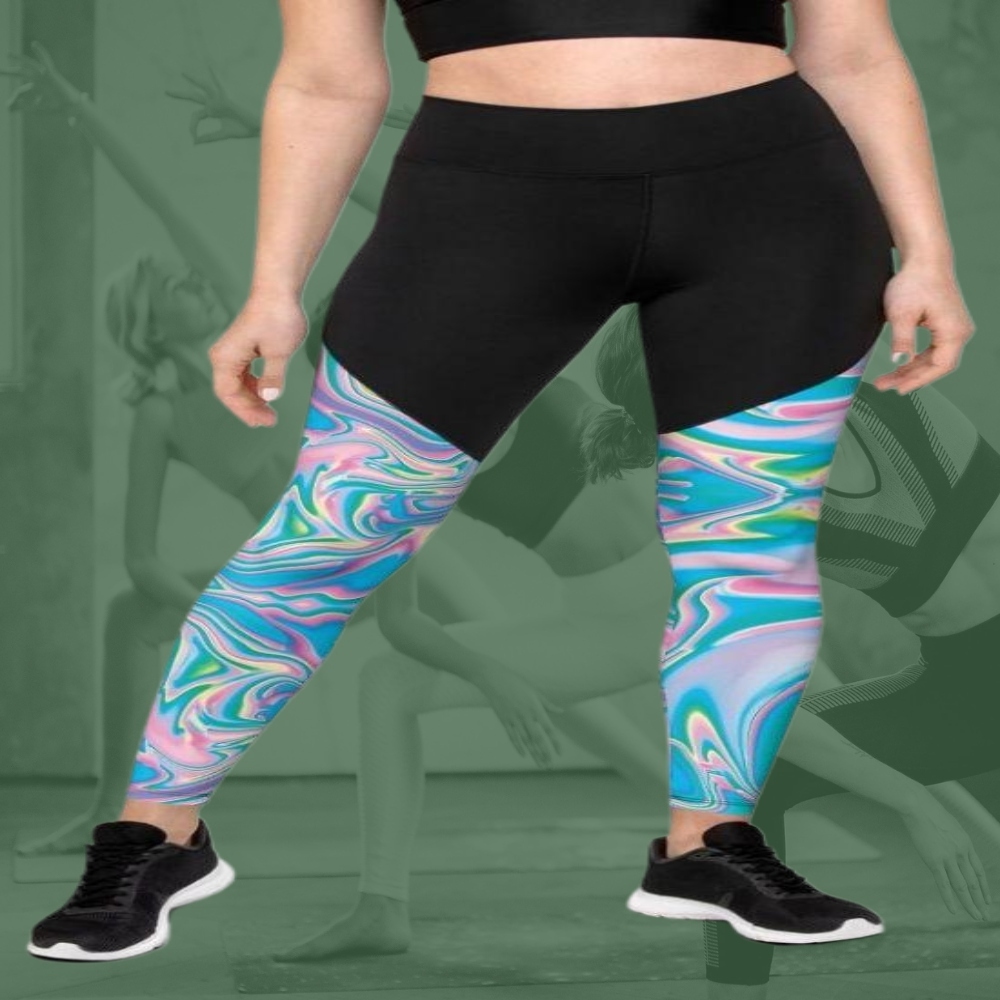 Neon Psychedelic Women Compression Legging