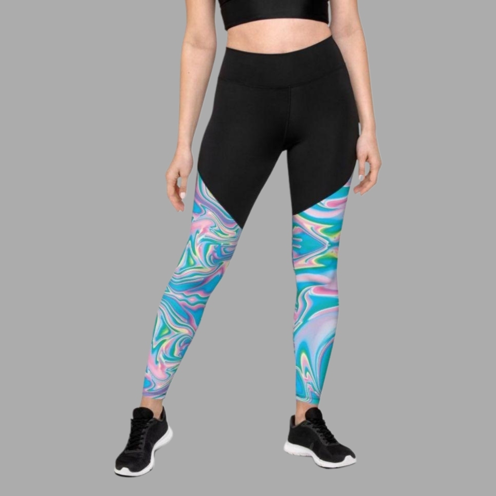 Neon Psychedelic Women Compression Legging