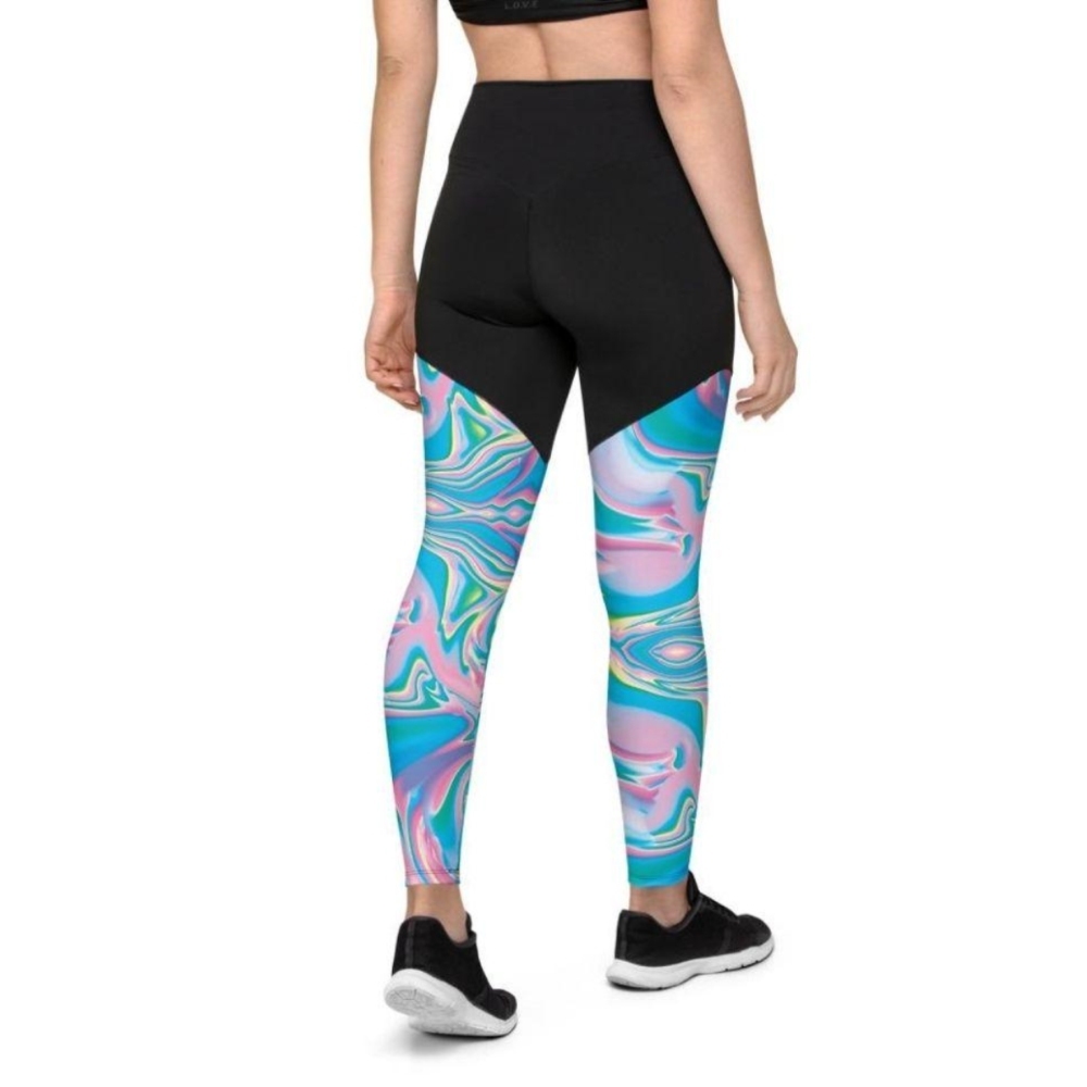 Neon Psychedelic Women Compression Legging