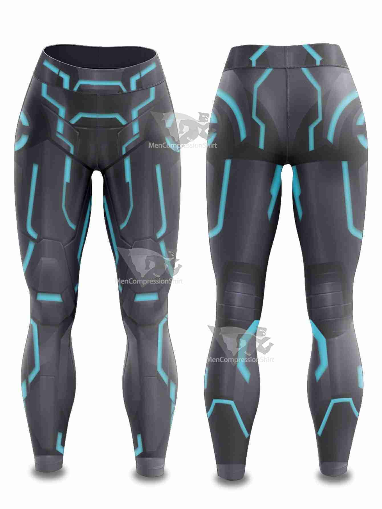 Neon Tech Iron Man Women Compression Leggings
