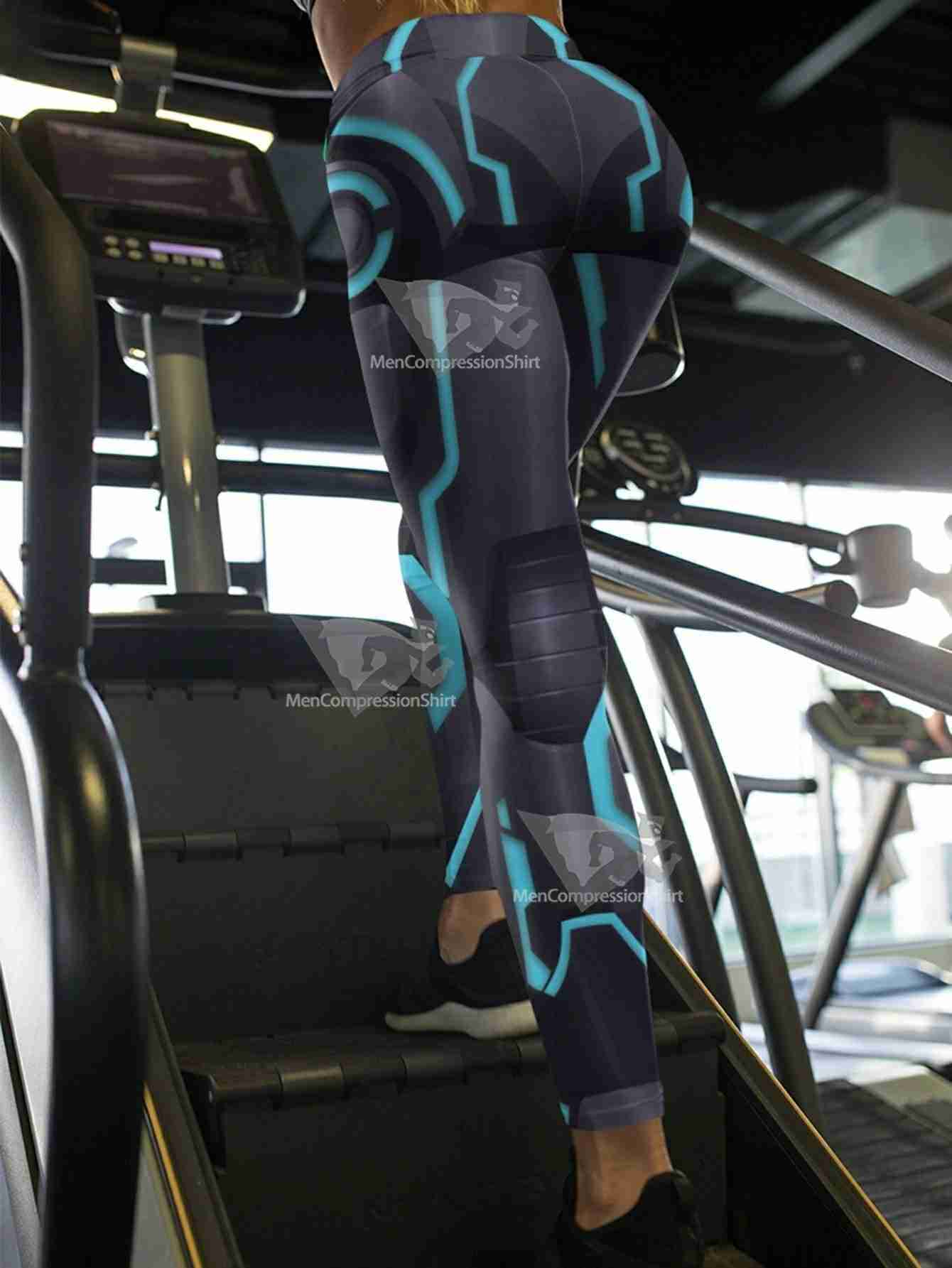 Neon Tech Iron Man Women Compression Leggings