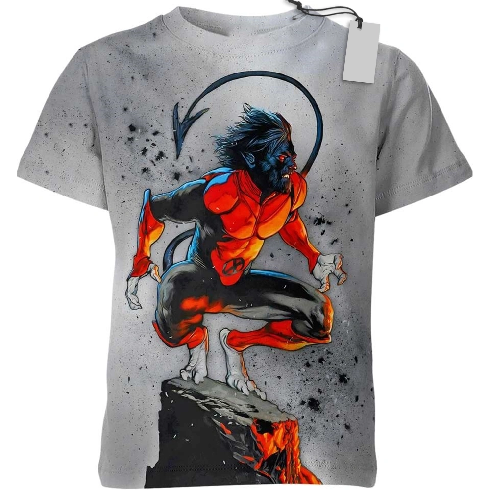Nightcrawler Superpower Heroes T-Shirt X-Men Tee Grey