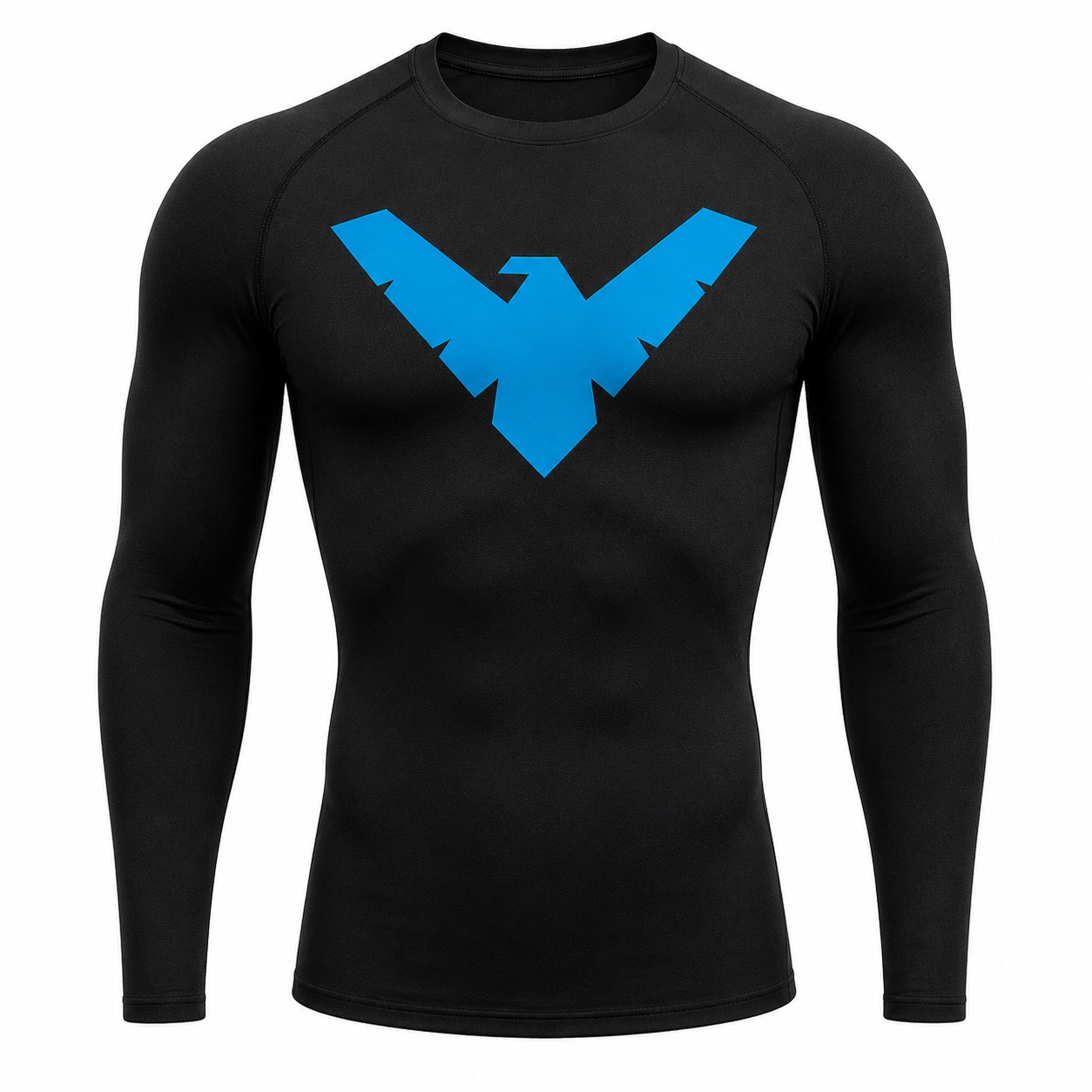 Nightwing Animated Blue Black Long Sleeve Compression Shirt