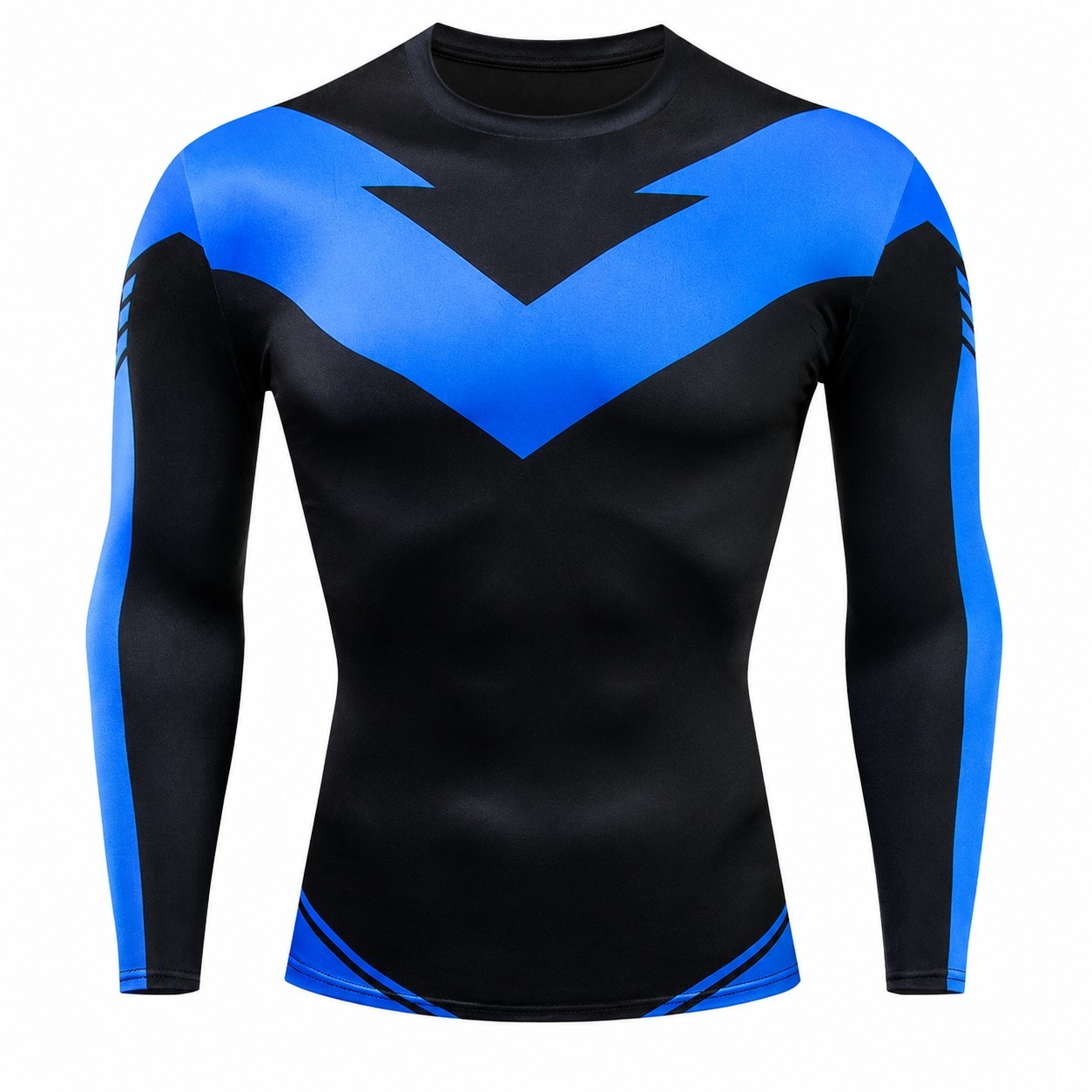 Nightwing Mk1 Blue Black Long Sleeve Compression Shirt