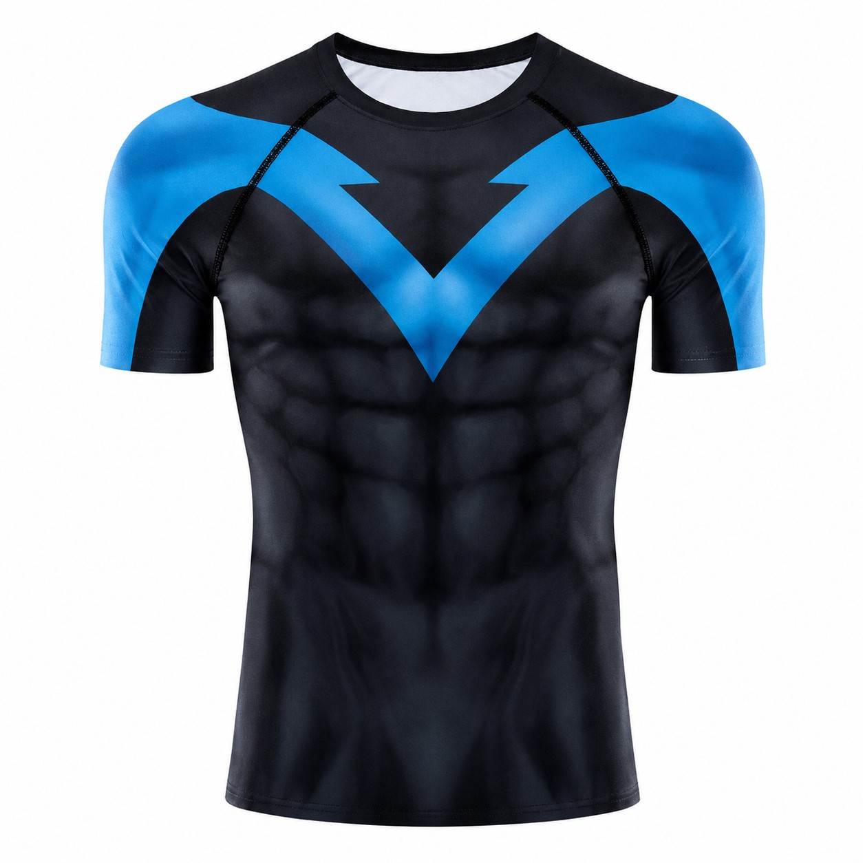 Nightwing Mk2 Blue Black Short Sleeve Compression Shirt