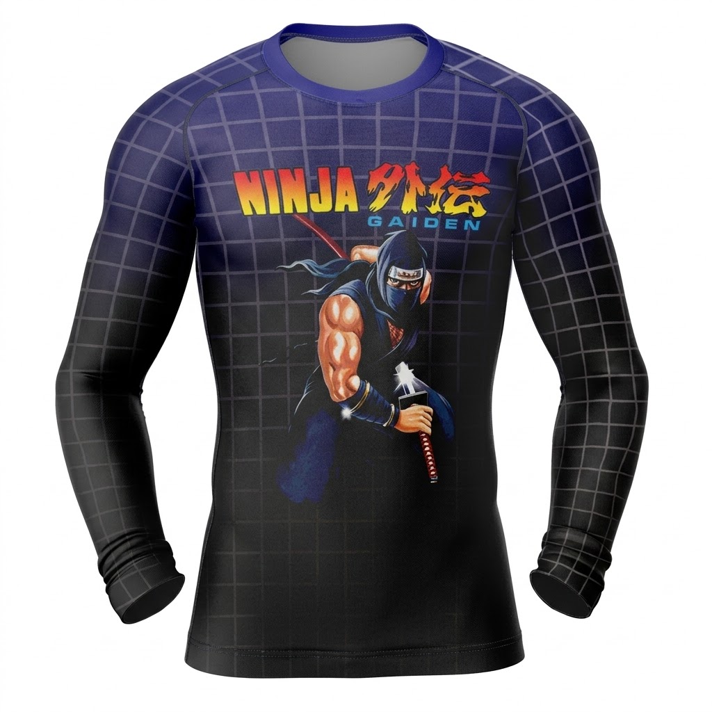 Ninja Gaiden Blue Orange Long Sleeve Compression Shirt