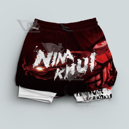 Ninja Kamui Red Men Compression Gym Short