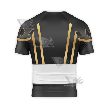 Ninja Rangers Black Ranger Cosplay Short Sleeve Compression Shirt