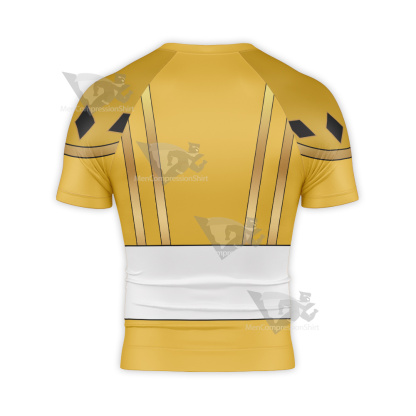 Ninja Rangers Yellow Ranger Cosplay Short Sleeve Compression Shirt