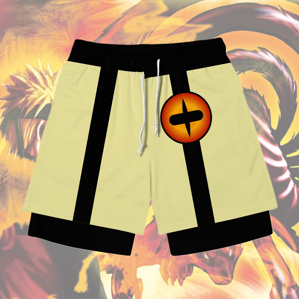 Nrt Uzumaki Bijuu Anime Compression Gym Shorts
