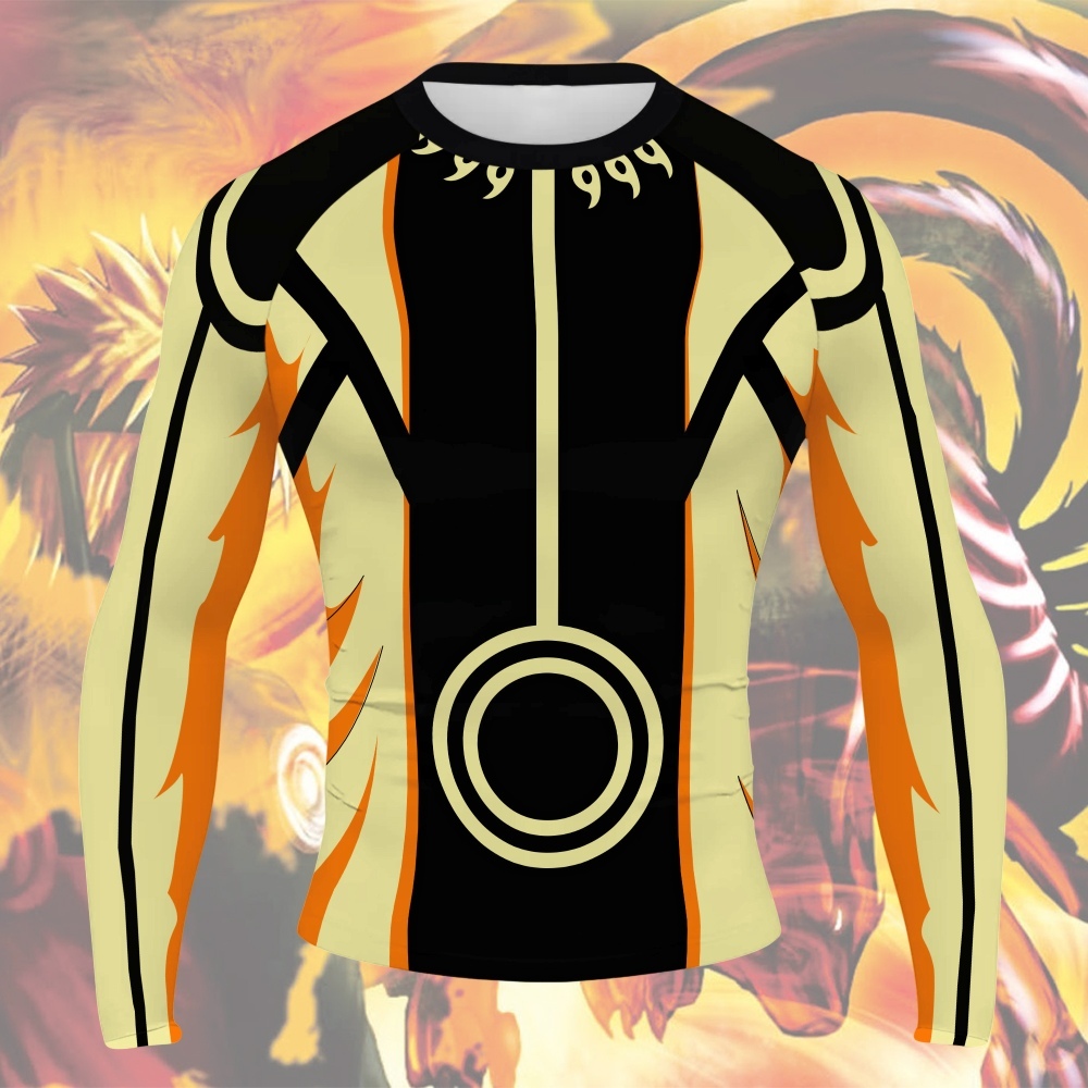 Nrt Uzumaki Bijuu Men Long Sleeve Compression Shirt