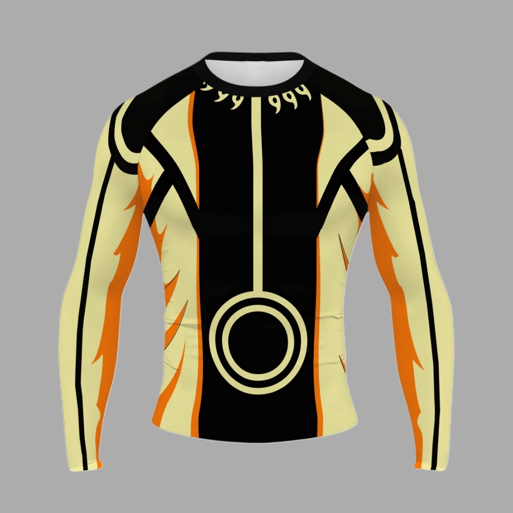 Nrt Uzumaki Bijuu Men Long Sleeve Compression Shirt