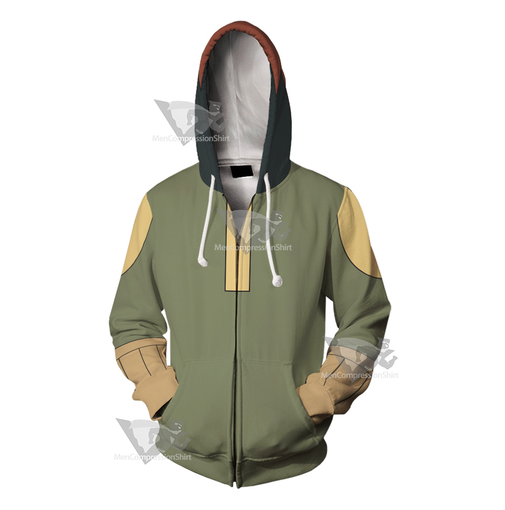 Oban Star Racers Eva Wei Green Cosplay Zip Up Hoodie