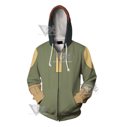 Oban Star Racers Eva Wei Green Cosplay Zip Up Hoodie