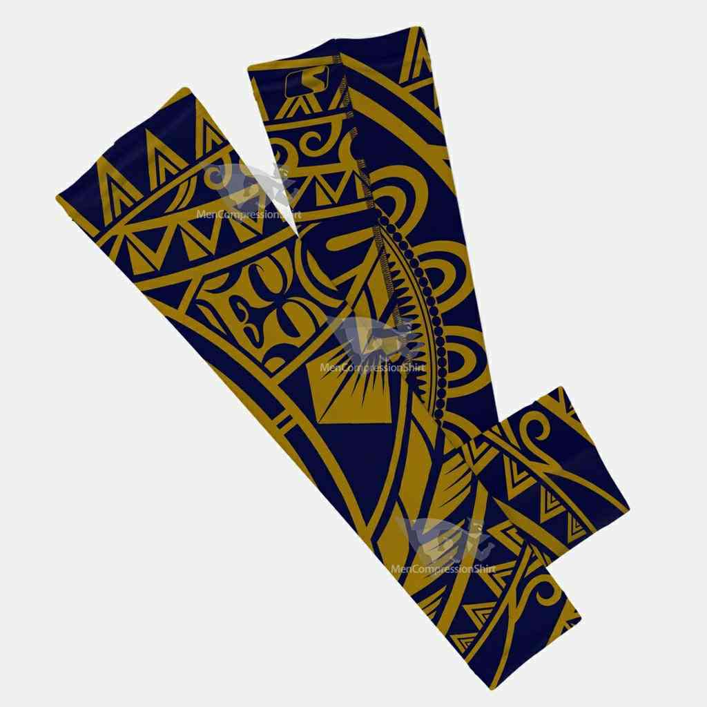 Oceanic Warrior Gold Navy Kids Arm Sleeve