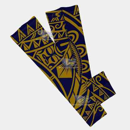 Oceanic Warrior Gold Navy Kids Arm Sleeve