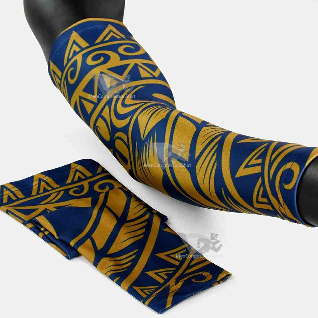 Oceanic Warrior Gold Navy Kids Arm Sleeve