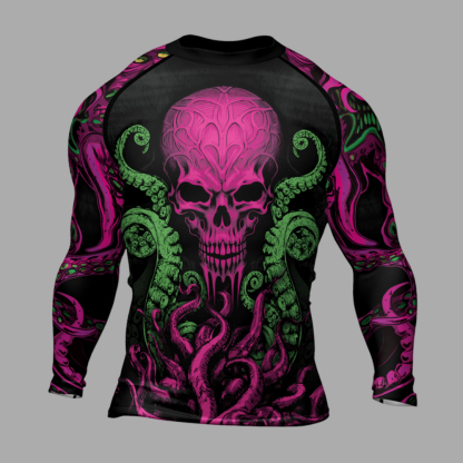 Octopus Skull Majesty Mens Long Sleeve Compression Shirt