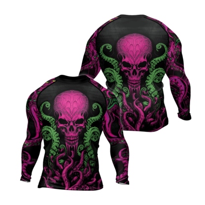 Octopus Skull Majesty Mens Long Sleeve Compression Shirt