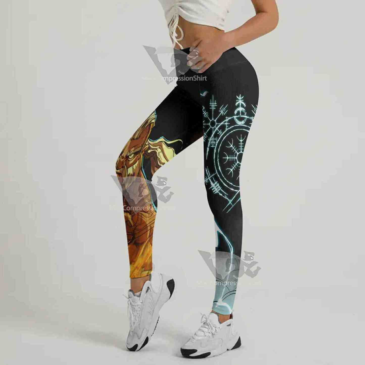 Odin Martial Art Tattoo Viking Leggings