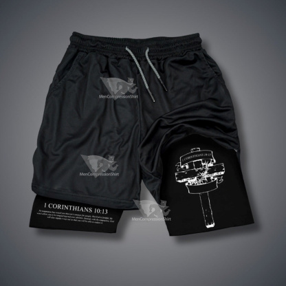 One Corinthians 10 13 Cross Performance Shorts-MensCompressionShirt