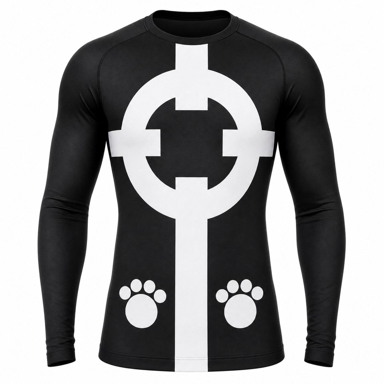 One Piece Bartholomew Kuma Black Gray Long Sleeve Compression Shirt