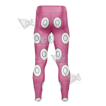 One Piece Brook Pink And White Circle Mens Compression Legging