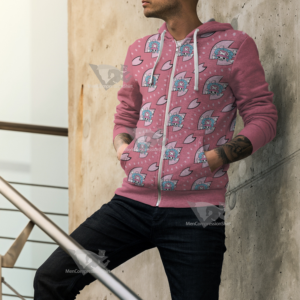 One Piece Chopper Skull Flag Cosplay Zip Up Hoodie