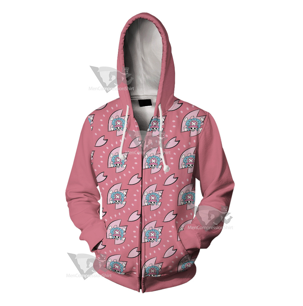 One Piece Chopper Skull Flag Cosplay Zip Up Hoodie