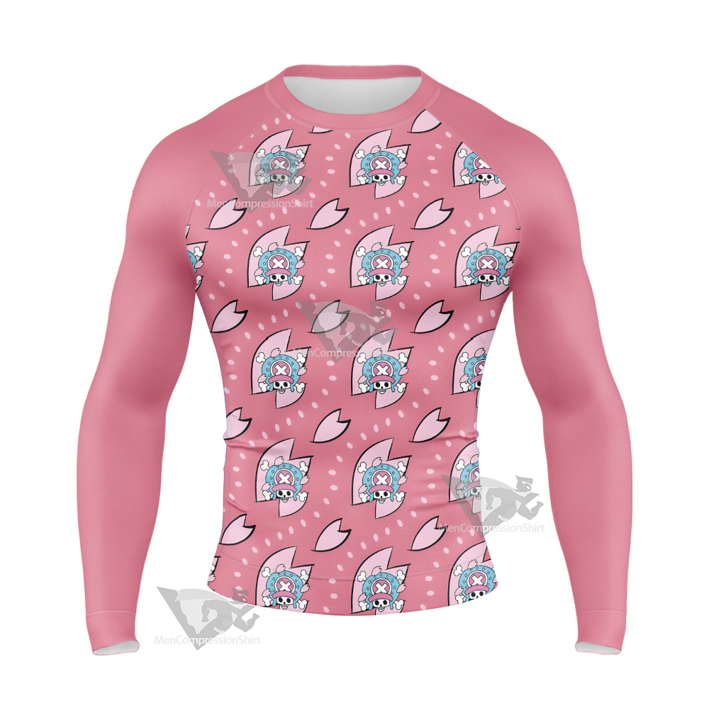 One Piece Chopper Skull Flag Long Sleeve Compression Shirt