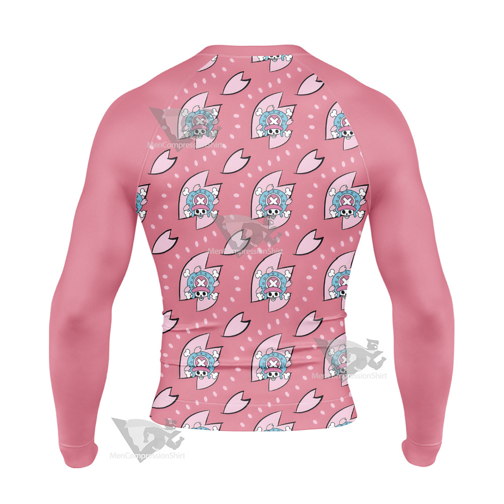 One Piece Chopper Skull Flag Long Sleeve Compression Shirt