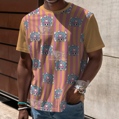 One Piece Chopper Skull Flag Pink Cosplay T-Shirt