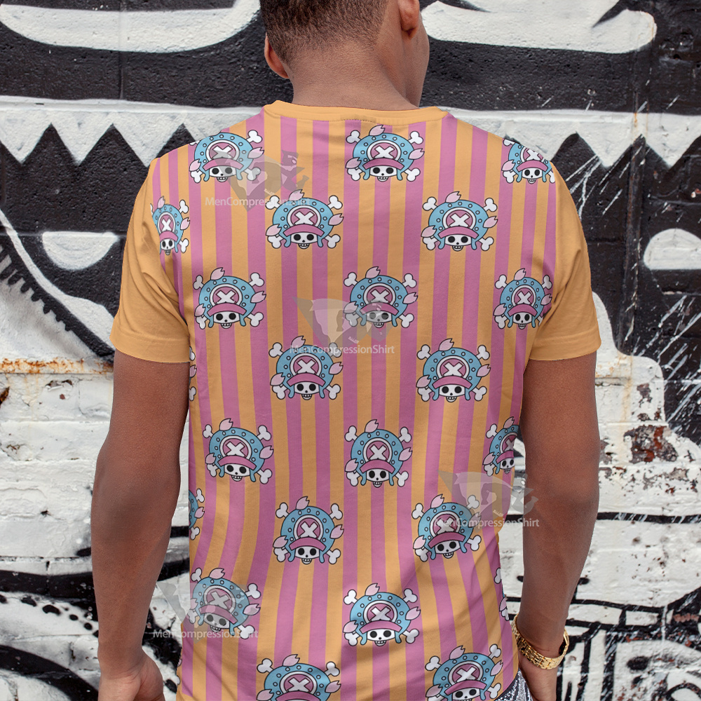 One Piece Chopper Skull Flag Pink Cosplay T-Shirt